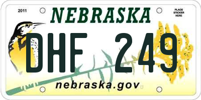 NE license plate DHF249