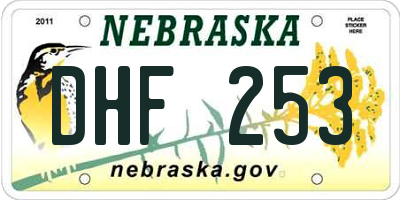 NE license plate DHF253