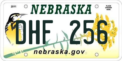 NE license plate DHF256