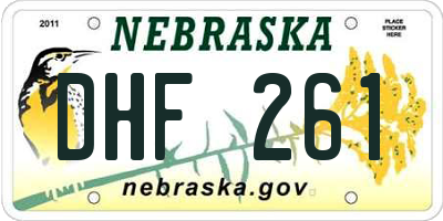 NE license plate DHF261