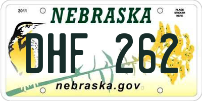 NE license plate DHF262