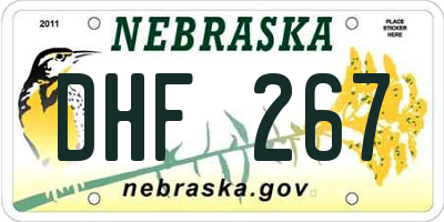 NE license plate DHF267