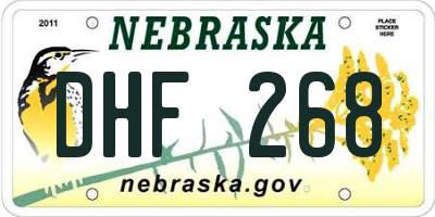 NE license plate DHF268