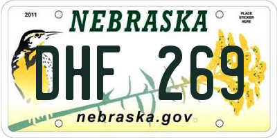 NE license plate DHF269