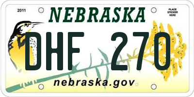 NE license plate DHF270