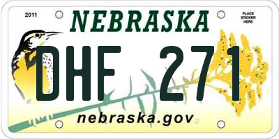 NE license plate DHF271