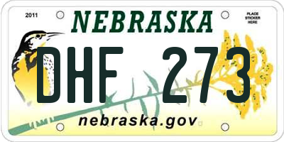 NE license plate DHF273