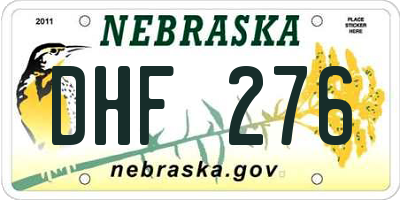 NE license plate DHF276