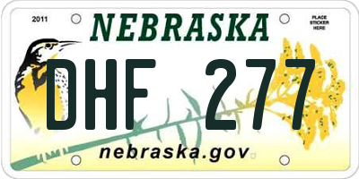 NE license plate DHF277