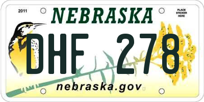 NE license plate DHF278