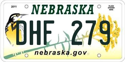 NE license plate DHF279