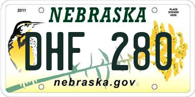 NE license plate DHF280