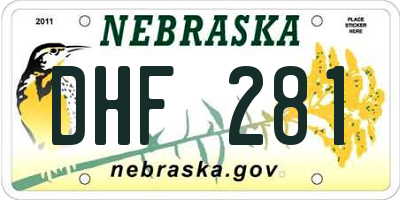 NE license plate DHF281
