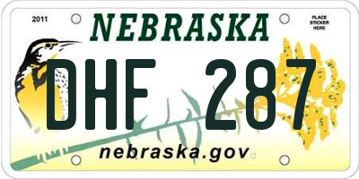 NE license plate DHF287