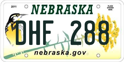 NE license plate DHF288