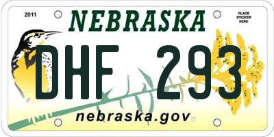 NE license plate DHF293