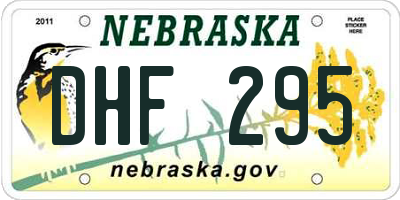 NE license plate DHF295
