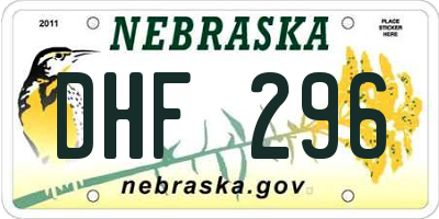 NE license plate DHF296