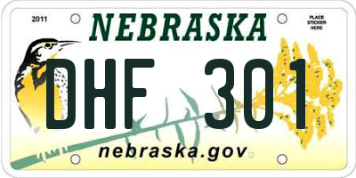 NE license plate DHF301