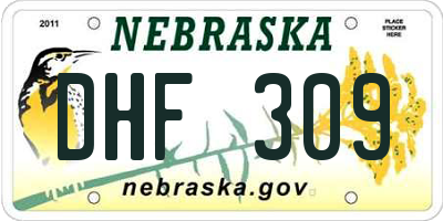 NE license plate DHF309