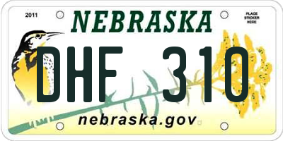 NE license plate DHF310