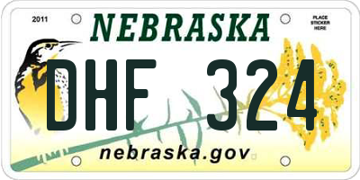 NE license plate DHF324