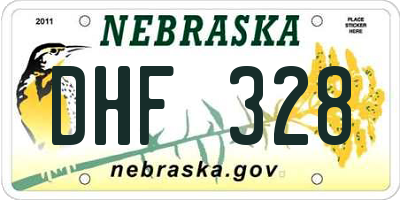 NE license plate DHF328