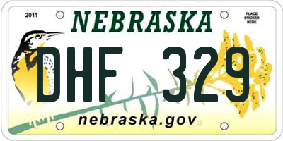 NE license plate DHF329