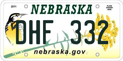 NE license plate DHF332