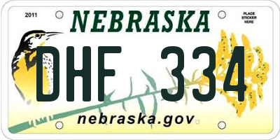 NE license plate DHF334
