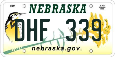 NE license plate DHF339