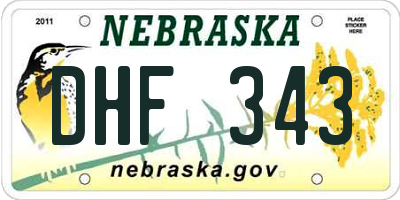 NE license plate DHF343
