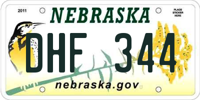 NE license plate DHF344