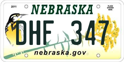 NE license plate DHF347