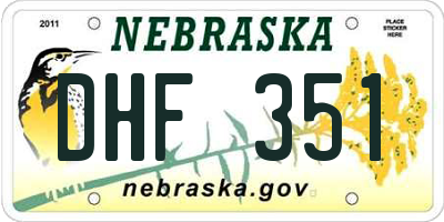 NE license plate DHF351