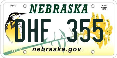 NE license plate DHF355