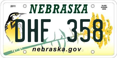 NE license plate DHF358