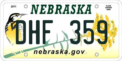 NE license plate DHF359