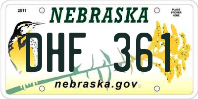 NE license plate DHF361