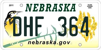 NE license plate DHF364