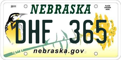 NE license plate DHF365