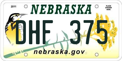 NE license plate DHF375