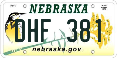 NE license plate DHF381