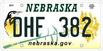 NE license plate DHF382
