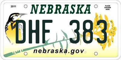NE license plate DHF383