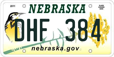 NE license plate DHF384