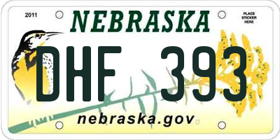 NE license plate DHF393