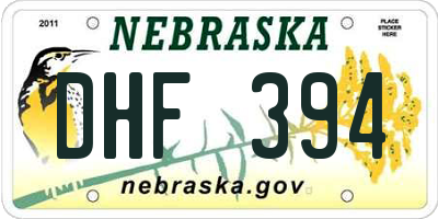 NE license plate DHF394