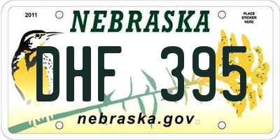 NE license plate DHF395