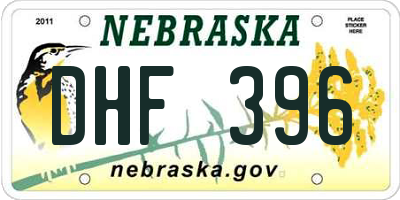 NE license plate DHF396